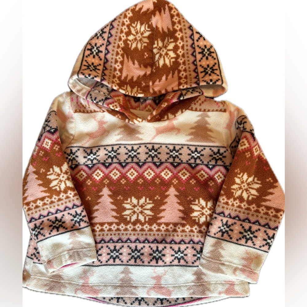 The Children’s Place Fleece Hooded Sweater Baby Toddler Girls 18-24mos EUC